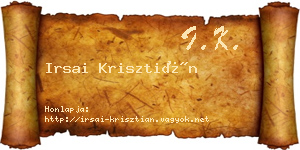 Irsai Krisztián névjegykártya